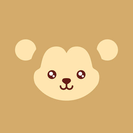 Cute monkey face background, colorful design. vector illustration