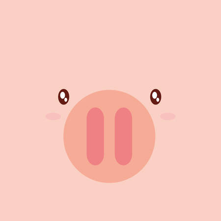 Cute pig face background, colorful design. vector illustrationのイラスト素材