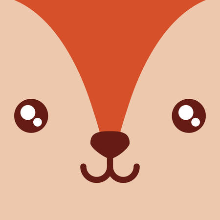 Cute fox face background, colorful design. vector illustrationのイラスト素材
