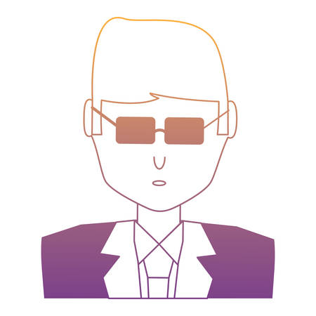 avatar businessman with sunglasses over white background, colorful design. vector illustrationのイラスト素材