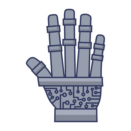robotic hand icon over white background, colorful design.  vector illustrationのイラスト素材