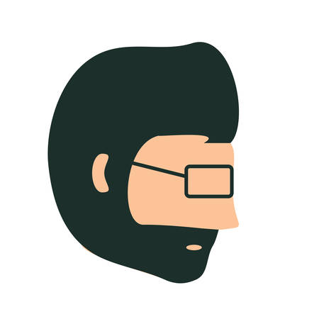avatar businessman face icon over white background, colorful design. vector illustrationのイラスト素材