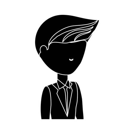 avatar businessman icon over white background, vector illustrationのイラスト素材