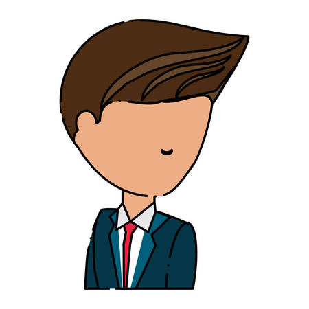 avatar businessman icon over white background, colorful design.  vector illustrationのイラスト素材