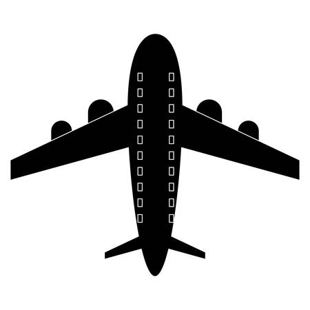 airplane icon over white background, vector illustrationのイラスト素材