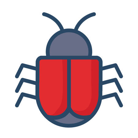 bug icon over white background, colorful design. vector illustrationのイラスト素材