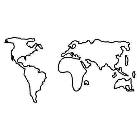 World Map icon over white background, vector illustrationのイラスト素材