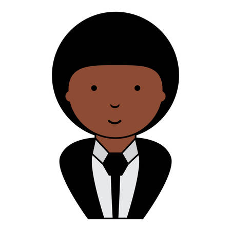 cartoon businessman wearing suit and tie over white background, vector illustrationのイラスト素材