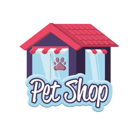 pet shop building facade vector illustration designのイラスト素材