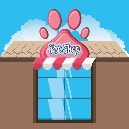 pet shop building facade vector illustration designのイラスト素材