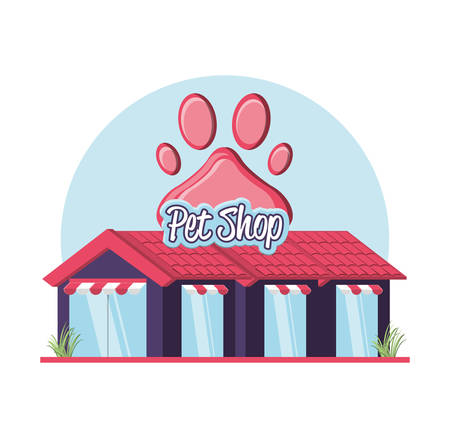 pet shop building facade vector illustration designのイラスト素材
