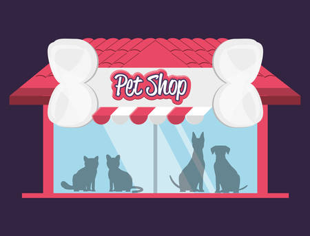 pet shop building facade vector illustration designのイラスト素材