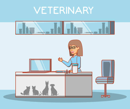 veterinary in attention office vector illustration designのイラスト素材