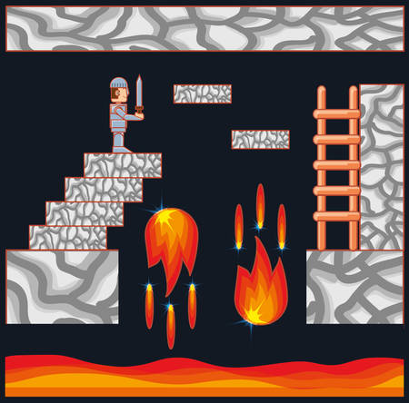 video game scene interface vector illustration designのイラスト素材