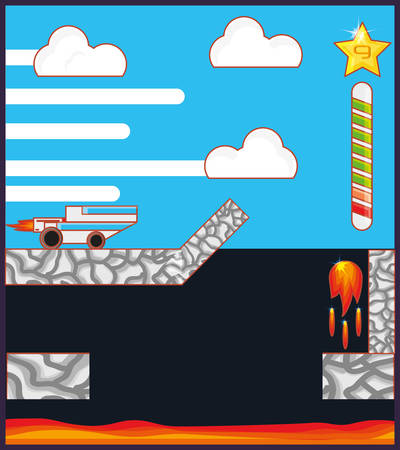 video game scene interface vector illustration designのイラスト素材