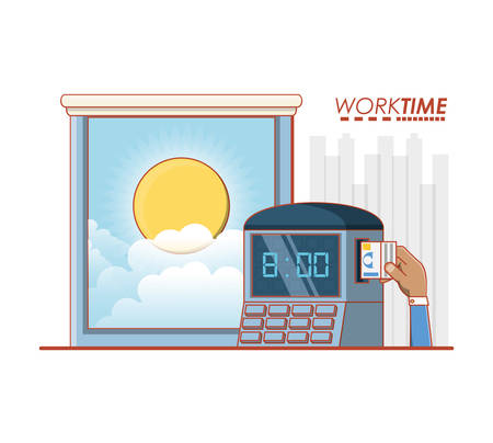work time elements icons vector illustration designのイラスト素材