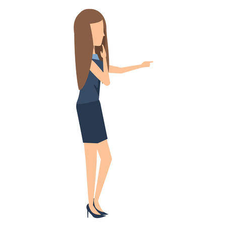 avatar businesswoman standing over white background, colorful design. vector illustrationのイラスト素材