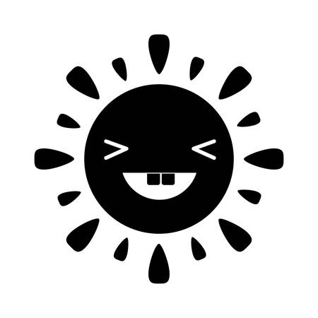 excited sun icon over white background, vector illustrationのイラスト素材