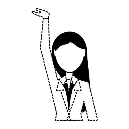 avatar young businesswoman icon over white background, vector illustrationのイラスト素材