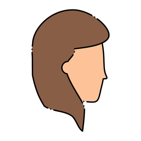 Profile of avatar woman face icon over white background, colorful design. vector illustrationのイラスト素材
