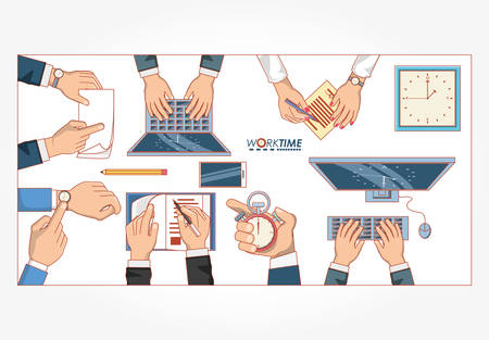 Work time elements icons vector illustration designのイラスト素材