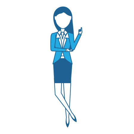 Avatar businesswoman standing over white background, colorful design. vector illustrationのイラスト素材