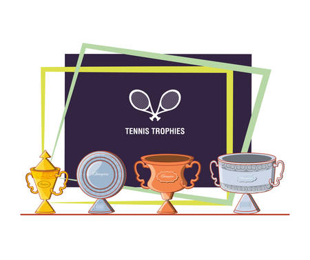 tennis sport champions trophys vector illustration designのイラスト素材