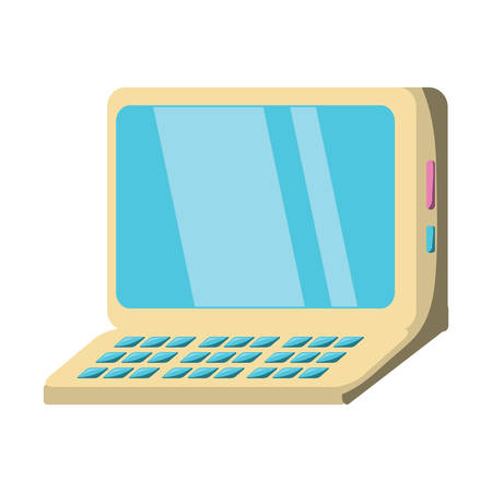 Laptop computer icon over background, colorful design. vector illustrationのイラスト素材