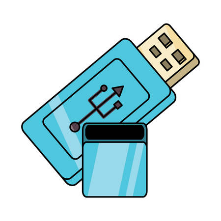 usb drive icon over white background, colorful design. vector illustrationのイラスト素材