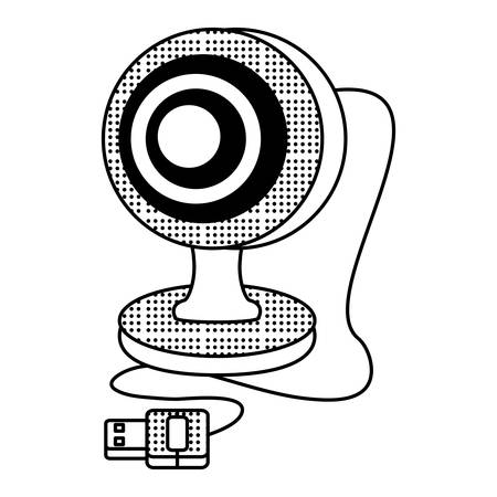 sketch of web cam device icon over white background, vector illustrationのイラスト素材