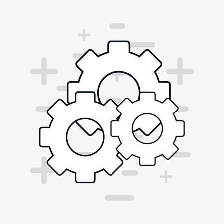 gear wheels over gray background, vector illustrationのイラスト素材