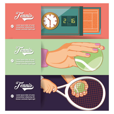 tennis sport equipment set icons vector illustration designのイラスト素材