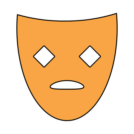 Theater mask icon over white backgroundのイラスト素材