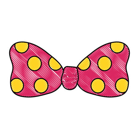 Bow tie with dots icon over white background, colorful design. Vector illustration.のイラスト素材