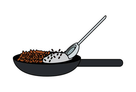 mexican food design with cochinita pibil dish icon over white background, colorful design. vector illustrationのイラスト素材