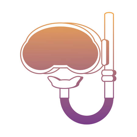 snorkel mask icon over white background, colorful design. vector illustrationのイラスト素材