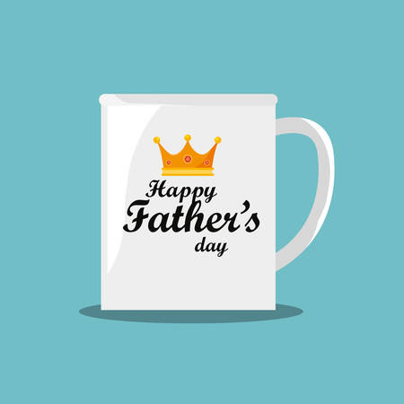 Happy fathers day design with coffee mug icon over blue background, vector illustrationのイラスト素材