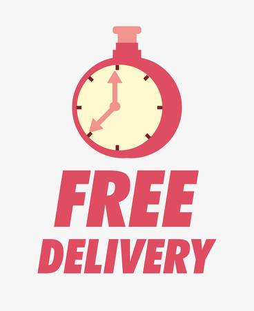 Free delivery design with chronometer icon over gray background, vector illustrationのイラスト素材