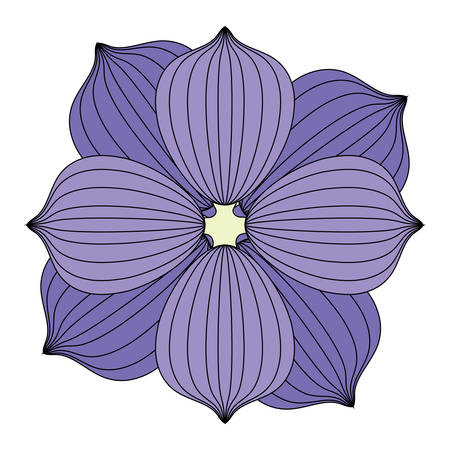 Purple flower icon over white background, vector illustration.のイラスト素材