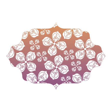 decorative frame with beautiful flowers background, colorful design.  vector illustrationのイラスト素材