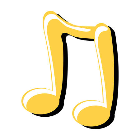 Musical note icon over white background, colorful design.のイラスト素材
