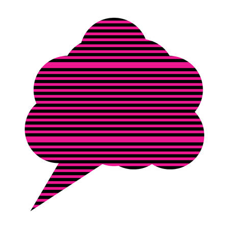 speech cloud with striped design over white background, vector illustrationのイラスト素材