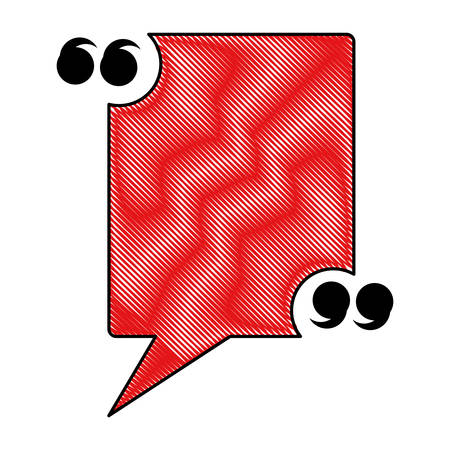 square speech bubble with quotation marks icon over white background, vector illustrationのイラスト素材