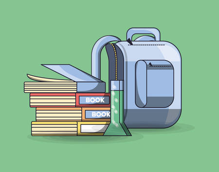 school backpack over background, colorful design. vector illustrationのイラスト素材