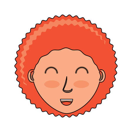 cartoon woman with afro hairstyle over white background, colorful design. vector illustrationのイラスト素材