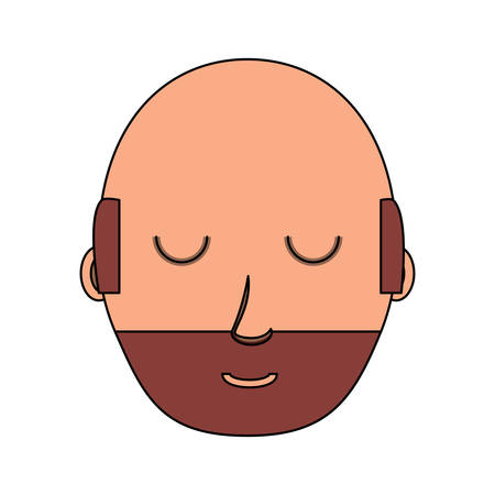 cartoon man with beard over white background, colorful design.  vector illustrationのイラスト素材