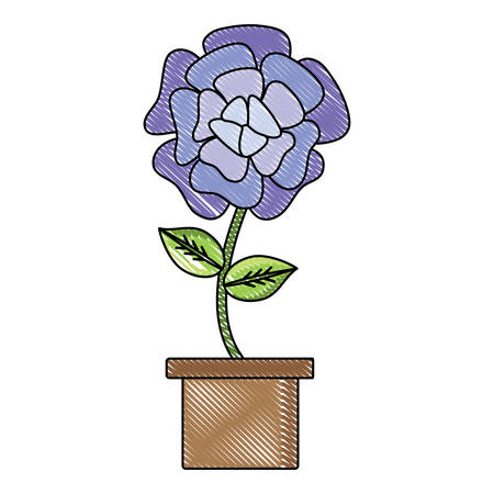 Beautiful flower in a potのイラスト素材