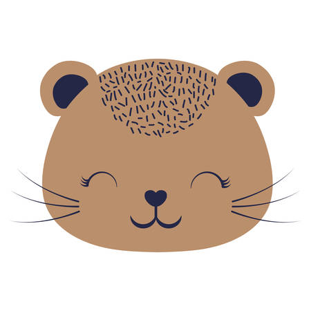 Cute squirrel head icon over white background.のイラスト素材