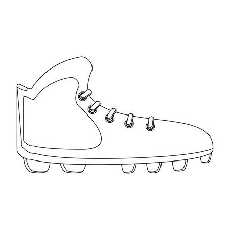 Football cleats icon over white background, vector illustration.のイラスト素材