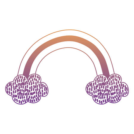 rainbow and clouds icon over white background, colorful design. vector illustratrationのイラスト素材